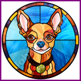 Diamond Painting Vitrail Chien - Chihuahua 02