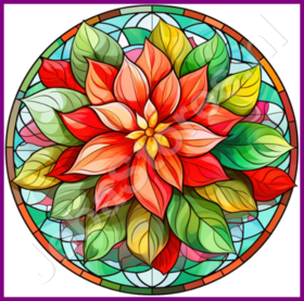 Diamond Painting Étoile de Noël en vitrail 01