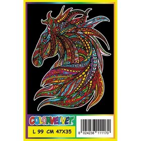 ColorVelvet Feuille à colorier en velours grand format n° L099 sans feutres (47x35 cm)