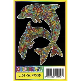 ColorVelvet Feuille à colorier en velours grand format n° L102 sans feutres (47x35 cm)