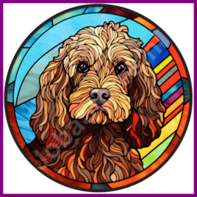 Diamond Painting Vitraux Chien - Cockapoo 01