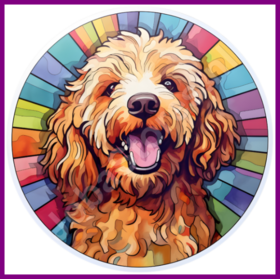 Diamond Painting Vitraux Chien - Cockapoo 03