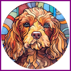 Diamond Painting Vitraux Chien - Cockapoo 04