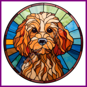 Diamond Painting Vitraux Chien - Cockapoo 05