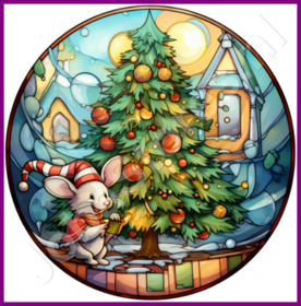 Diamond Painting Sapin de Noël en vitrail 02