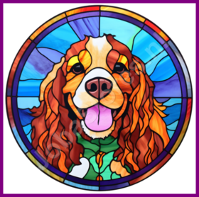Diamond Painting Chien en Vitrail - Cocker Spaniel 02