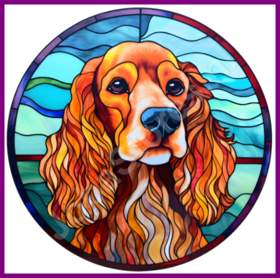 Diamond Painting Chien en Vitrail - Cocker Spaniel 04