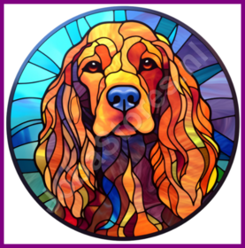 Diamond Painting Chien en Vitrail - Cocker Spaniel 05