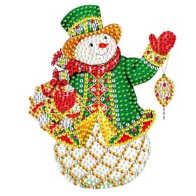 Diamond Painting Autocollant de Noël grand Bonhomme de neige (15cm)