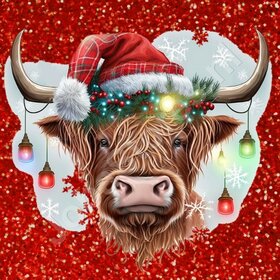 Diamond Painting Écossais des Highlands Noël 06