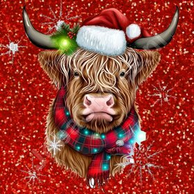 Diamond Painting Écossais des Highlands Noël 07