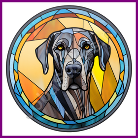 Diamond Painting Chien en vitrail - Grand Danois 02