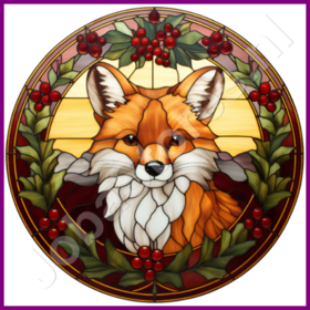Diamond Painting Renard de Noël en vitrail