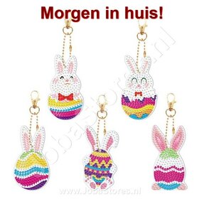 Ensemble de porte-clés Diamond Painting Pâques (5 pièces)