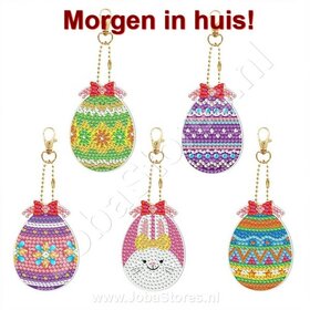 Ensemble de porte-clés Diamond Painting Pâques (5 pièces)