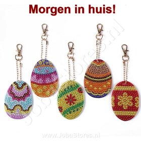Ensemble de porte-clés Diamond Painting Pâques (5 pièces)