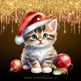 Diamond Painting Chaton de Noël 01