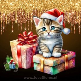 Diamond Painting Chaton de Noël 02