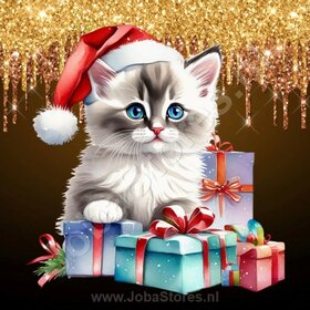 Diamond Painting Chaton de Noël 03