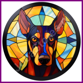 Diamond Painting Vitrail Chien - Doberman 01