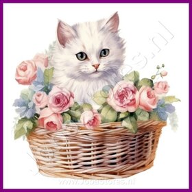 Diamond Painting Chaton dans le panier 01