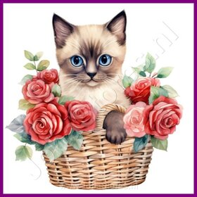 Diamond Painting Chaton dans le panier 02