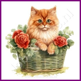 Diamond Painting Chaton dans le panier 05
