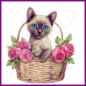 Diamond Painting Chaton dans le panier 06