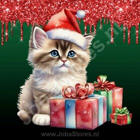 Diamond Painting Chaton de Noël 07