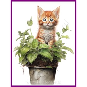 Diamond Painting Chaton dans un pot de plante 02