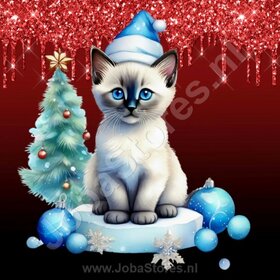Diamond Painting Chaton de Noël 16