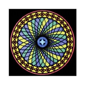 ColorVelvet Coloriage Velours Mandala n° 4 avec feutres (32x32cm)