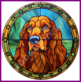 Diamond Painting Chien en Vitrail - Setter Irlandais 02