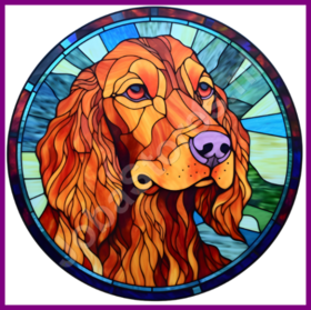 Diamond Painting Chien en Vitrail - Setter Irlandais 03
