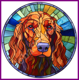 Diamond Painting Chien en Vitrail - Setter Irlandais 04