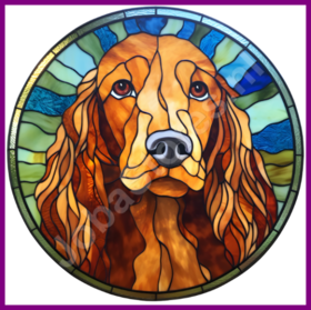 Diamond Painting Chien en Vitrail - Setter Irlandais 05