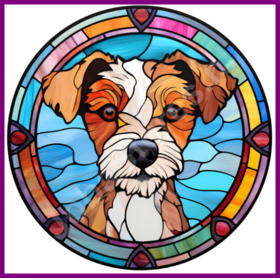 Diamond Painting Vitraux Chien - Jack Russell 03