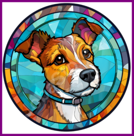 Diamond Painting Vitraux Chien - Jack Russell 04