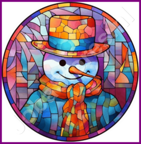 Diamond Painting Vitrail Noël Bonhomme de Neige 10