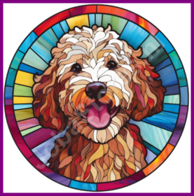 Diamond Painting Vitrail Chien - Labradoodle 03