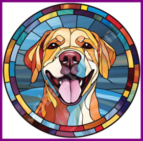 Diamond Painting Vitrail Chien - Labrador Retriever 01