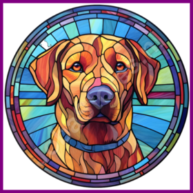 Diamond Painting Vitrail Chien - Labrador Retriever 02
