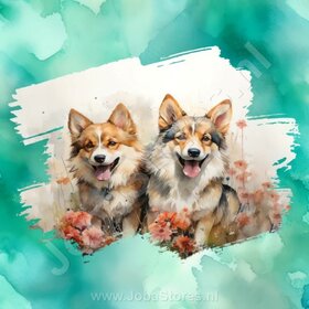 Diamond Painting Aquarelle Chien - Akita 01