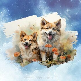 Diamond Painting Aquarelle Chien - Akita 02