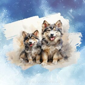Diamond Painting Aquarelle Chien - Alaska Malamute 01