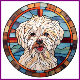 Diamond Painting Chien en Vitrail - Maltais 04