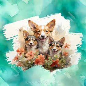 Diamond Painting Aquarelle Chien - Basenji 01