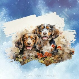 Diamond Painting Aquarelle Chien - Basset Hound 01