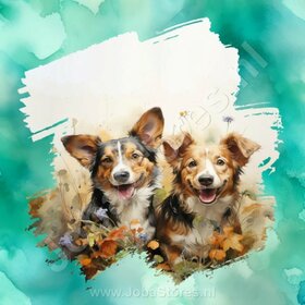 Diamond Painting Aquarelle Chien - Basset Hound 02