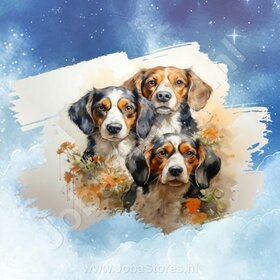 Diamond Painting Aquarelle Chien - Beagle 03